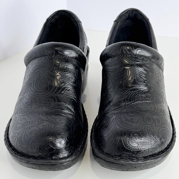 BOC BORN CONCEPT Black Clogs Women 11 Paisley - Picture 2 of 7